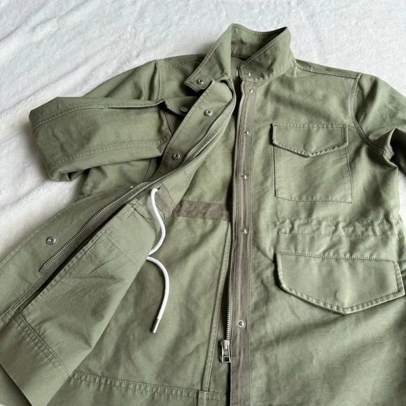Everlane The Modern Utility Long Sleeve Zip Green Jacket S - Picture 9 of 14